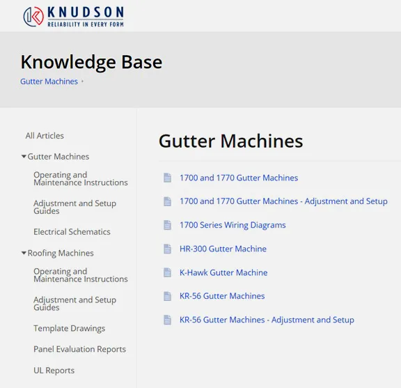 UPDATE: Knudson Online Knowledge Base is Live!